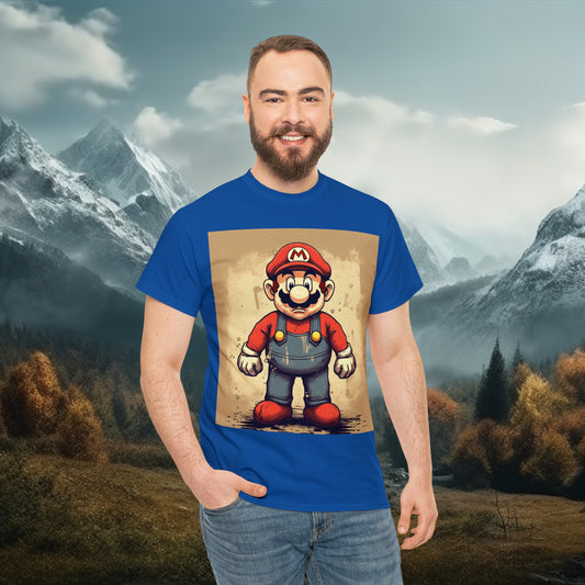 Mario Gamer Inspired Shirt {Unisex Heavy Cotton Tee} {Ai Generated} {EU}