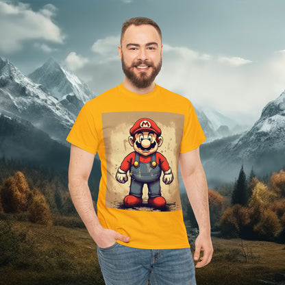 Mario Gamer Inspired Shirt {Unisex Heavy Cotton Tee} {Ai Generated} {EU}