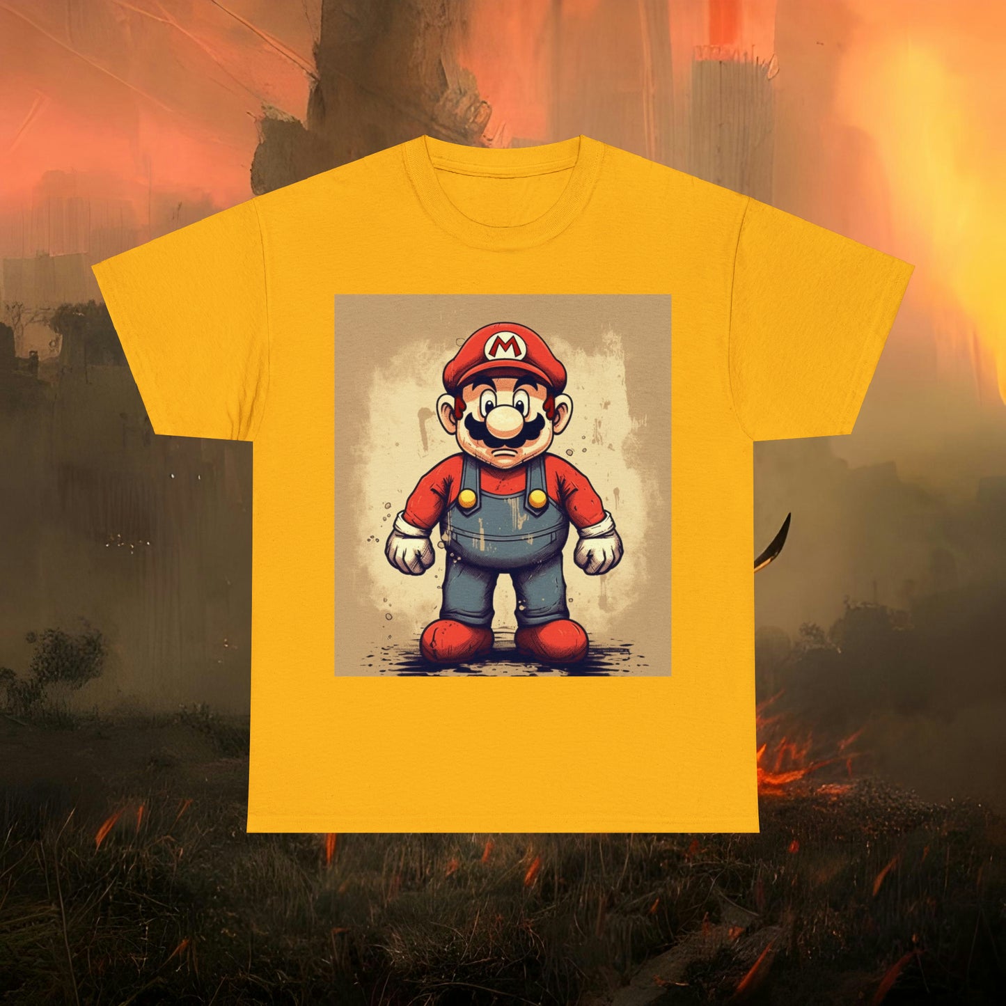 Mario Gamer Inspired Shirt {Unisex Heavy Cotton Tee} {Ai Generated} {EU}