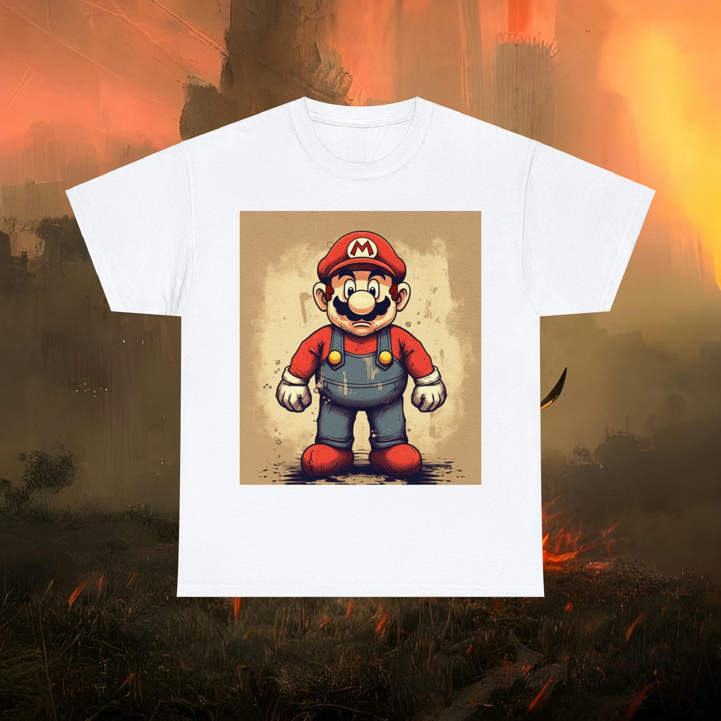 Mario Gamer Inspired Shirt {Unisex Heavy Cotton Tee} {Ai Generated} {EU}