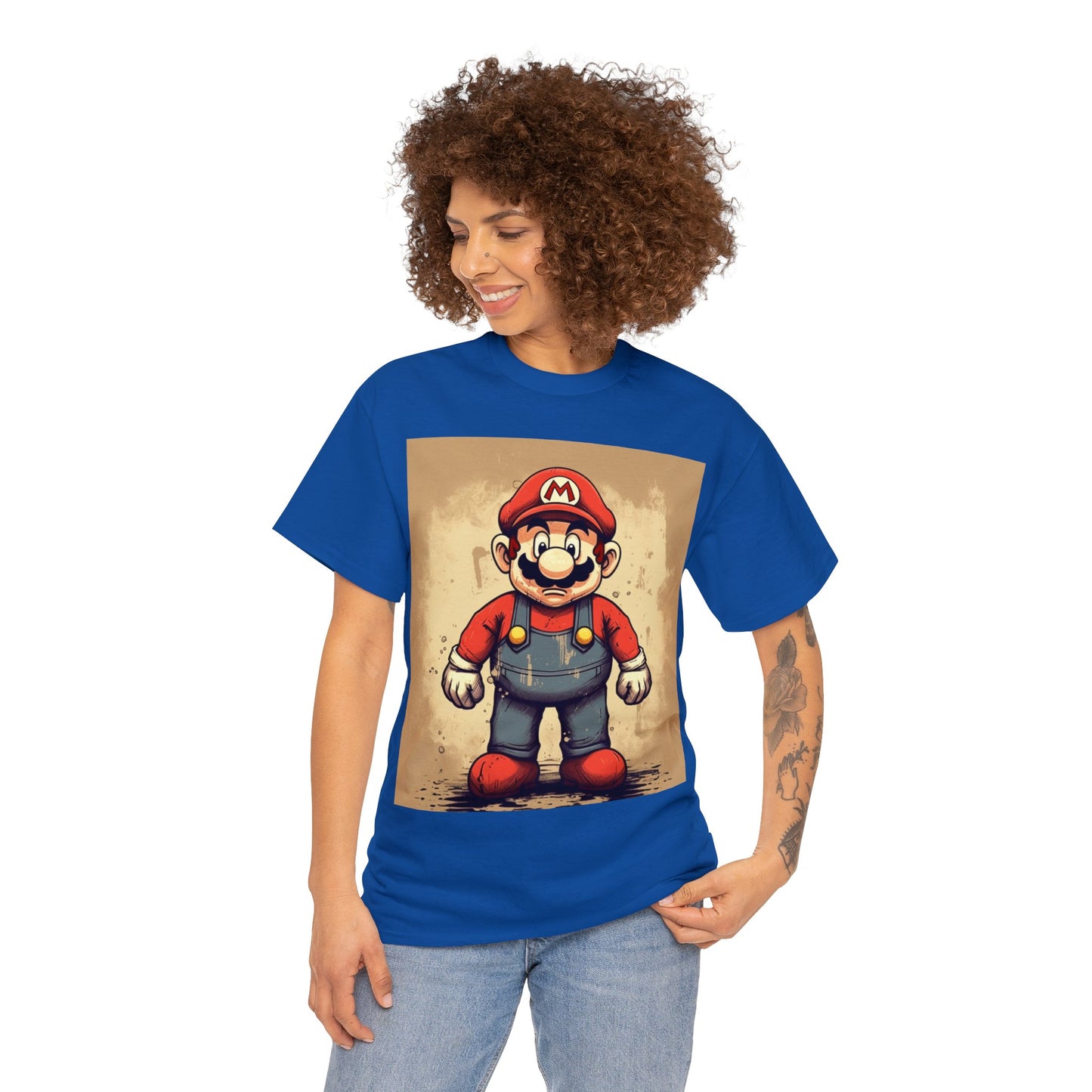 Mario Gamer Inspired Shirt {Unisex Heavy Cotton Tee} {Ai Generated} {EU}