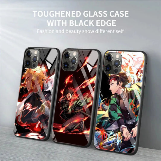 Anime Demon Tempered Glass Case For Apple iPhone - GamingZoneGR