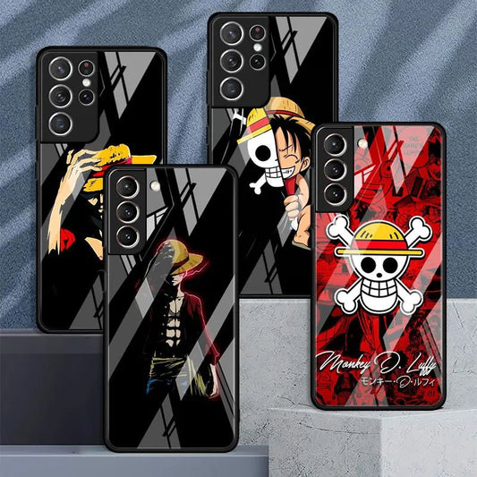 Glass Anime King of the Pirates Case For Samsung Galaxy - GamingZoneGR