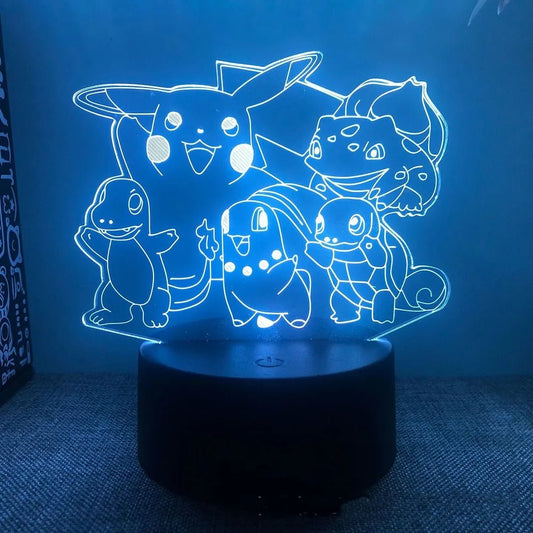 Pokemonz Anime Figures 3D Led Night Light Changing Model - GamingZoneGR