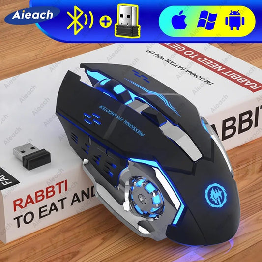 Rechargeable Wireless Mechanical Gaming Computer Mouse - GamingZoneGR